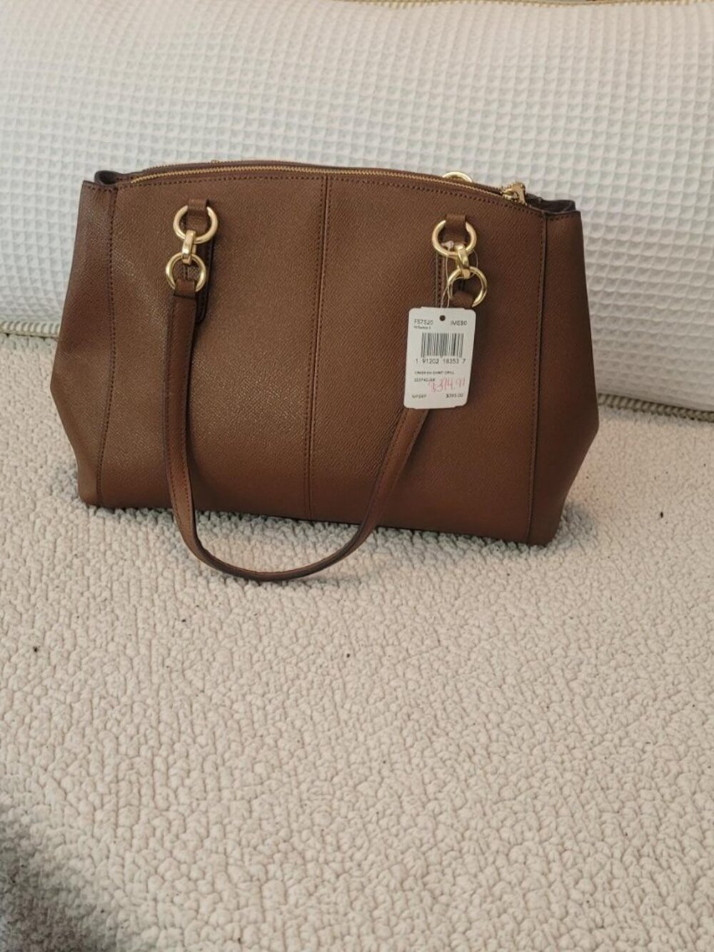 Coach Small Christie Carryall in Cross-Grain Leather Color is "Saddle 2" NWT - Picture 4 of 12